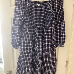 J. Crew Plaid Midi Dress - Black and White
